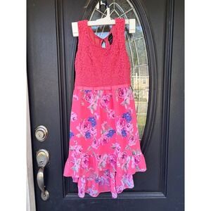 Pink & Violet Girls Pink Lace Floral High-Low Party Dress Size L 10/12 ND277736N